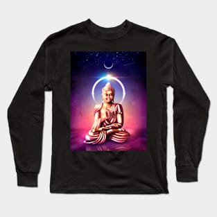 Buddha Under Ethereal Sky Long Sleeve T-Shirt